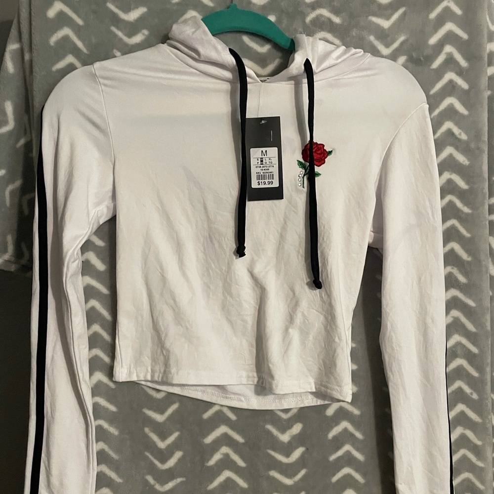 Cropped flower hoodie